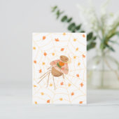 Halloween Pumpkin Spice Cosy Spider Postkarte (Stehend Vorderseite)