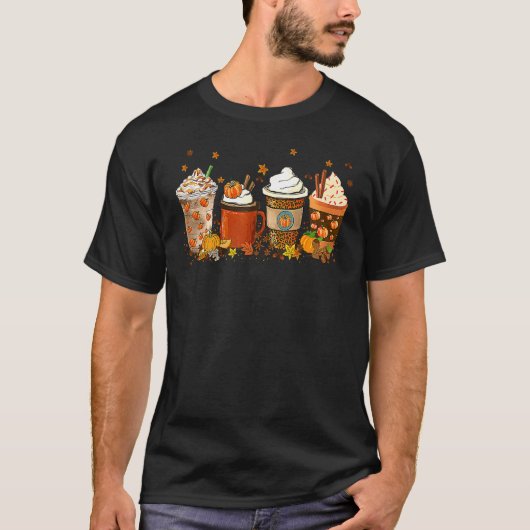 Halloween Pumpkin Spice Latte Fall Coffee Thanksgi T-Shirt (Vorderseite)