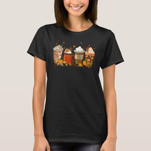 Halloween Pumpkin Spice Latte Fall Coffee Thanksgi T-Shirt (Vorderseite)