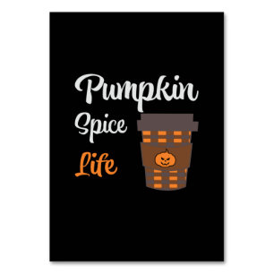 Halloween Pumpkin Spice Life Birthday Tischnummer