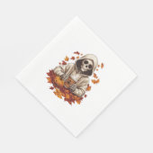Halloween Pumpkin Spice Skeleton Serviette (Ecke)