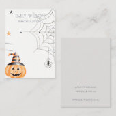 Halloween Pumpkin Spider Earring Necklace Display Visitenkarte (Vorne/Hinten)