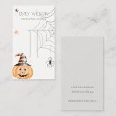 Halloween Pumpkin Spider Hair Clip Juwelier Visitenkarte (Vorne/Hinten)