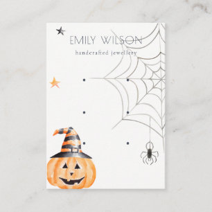 Halloween Pumpkin Spider Web 3 Earring Display Visitenkarte