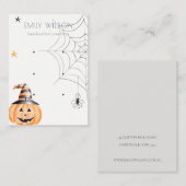 Halloween Pumpkin Spider Web 3 Earring Display Visitenkarte (Vorne/Hinten)