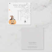 Halloween Pumpkin Spider Webhaar Clip Display Quadratische Visitenkarte (Vorne/Hinten)