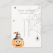 Halloween Pumpkin Spider Webhaar Clip Display Visitenkarte (Vorderseite)