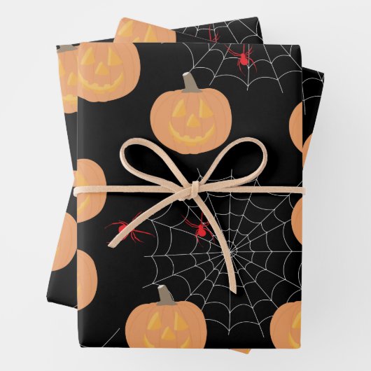 Halloween Pumpkin Spiders Geschenkpapier Set (Beispiel)