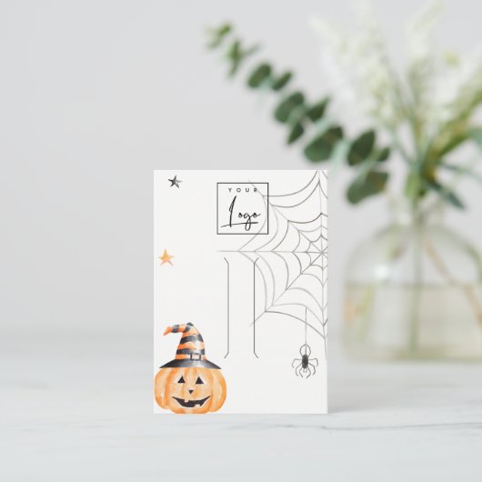 Halloween Pumpkin Spieglein Logo-Clip-Display Visitenkarte (Stehend Vorderseite)