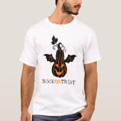 Halloween Pumpkin spielt Bat T-Shirt (Vorderseite)