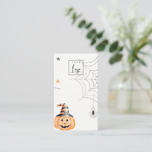 Halloween Pumpkin Spinellogos - Nekklace-Display Visitenkarte (Stehend Vorderseite)