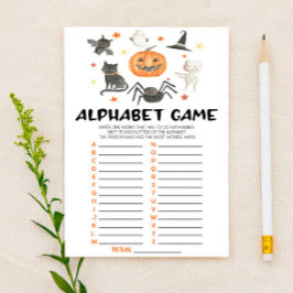 Halloween Pumpkin Spooky Alphabet Baby Shower Game Briefpapier