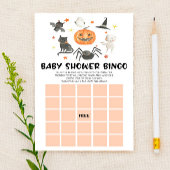 Halloween Pumpkin Spooky Bingo Baby Shower Game Briefpapier