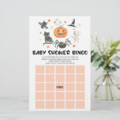 Halloween Pumpkin Spooky Bingo Baby Shower Game Briefpapier (Stehend Vorderseite)
