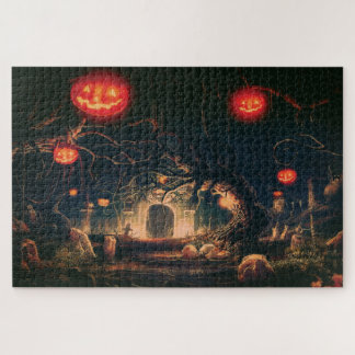 Halloween Pumpkin Spooky Graveyard Puzzle