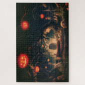 Halloween Pumpkin Spooky Graveyard Puzzle (Vertikal)