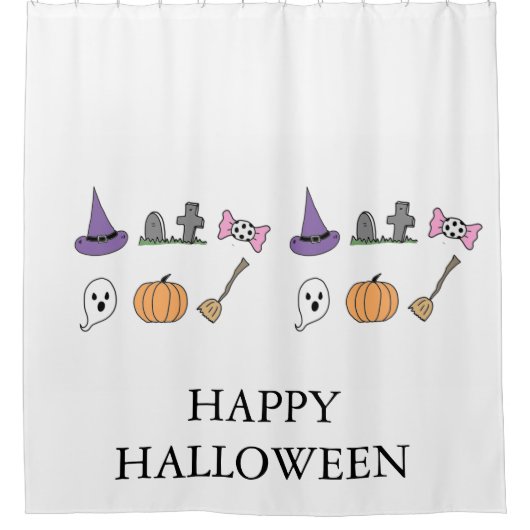 Halloween Pumpkin Spooky Kopf Duschvorhang (Vorderseite)