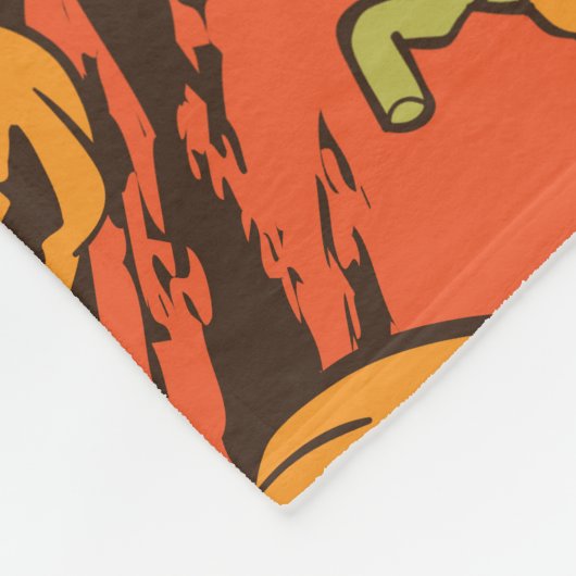 Halloween Pumpkin: Spooky Seamless Pattern Fleecedecke (Ecke)