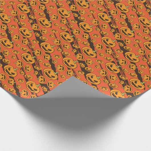 Halloween Pumpkin: Spooky Seamless Pattern Geschenkpapier (Ecke)