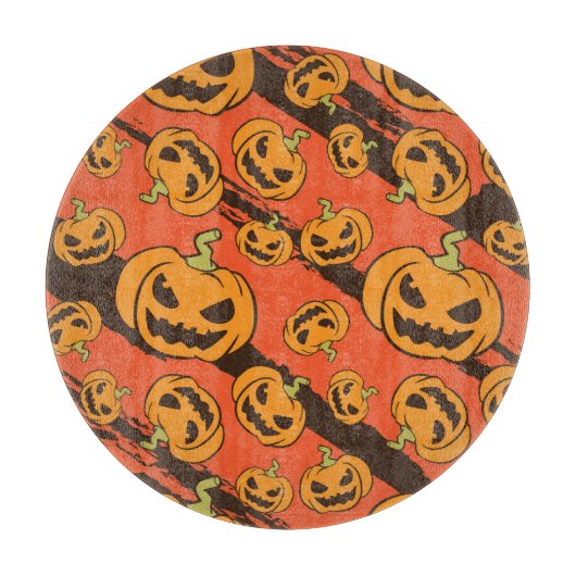 Halloween Pumpkin: Spooky Seamless Pattern Schneidebrett (Vorderseite)