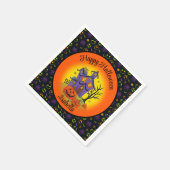 Halloween Pumpkin Spuk House NAME Geburtstag Serviette (Ecke)