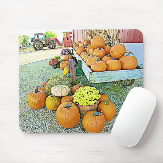 Halloween Pumpkin Stand Autumn Display Mouse Pad Mousepad (Mit Mouse)
