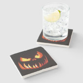 Halloween Pumpkin Steinuntersetzer (Seitenansicht)