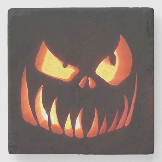 Halloween Pumpkin Steinuntersetzer (Vorderseite)