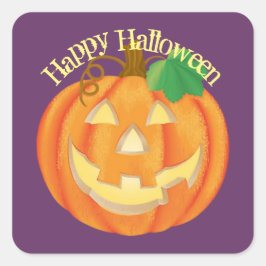 Halloween-Pumpkin-Sticker Quadratischer Aufkleber