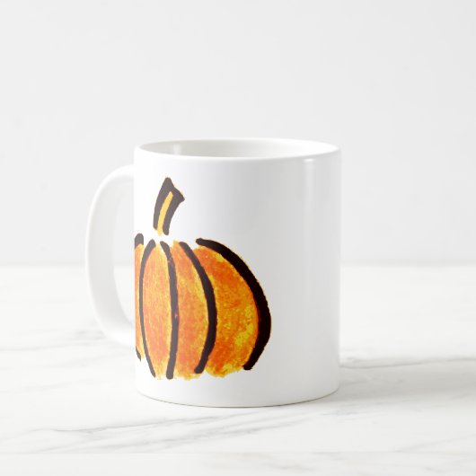 Halloween Pumpkin Stift Zeichnend, Pumpkins Kaffeetasse (Vorderseite Links)
