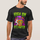 Halloween Pumpkin Stoner Weed Joint Smoking TShirt (Vorderseite)