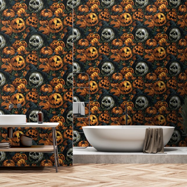 Halloween Pumpkin Tapete (Badezimmer)