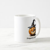 Halloween Pumpkin trägt einen Hexenhut Kaffeetasse (VorderseiteRechts)