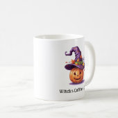 Halloween Pumpkin trägt einen Hexenhut Kaffeetasse (VorderseiteRechts)