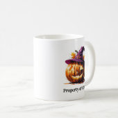 Halloween Pumpkin trägt einen Hexenhut Kaffeetasse (VorderseiteRechts)