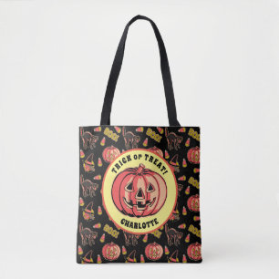 Halloween Pumpkin Trick oder Treat Bag mit Namen Tasche