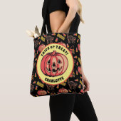 Halloween Pumpkin Trick oder Treat Bag mit Namen Tasche (Von Nahem)