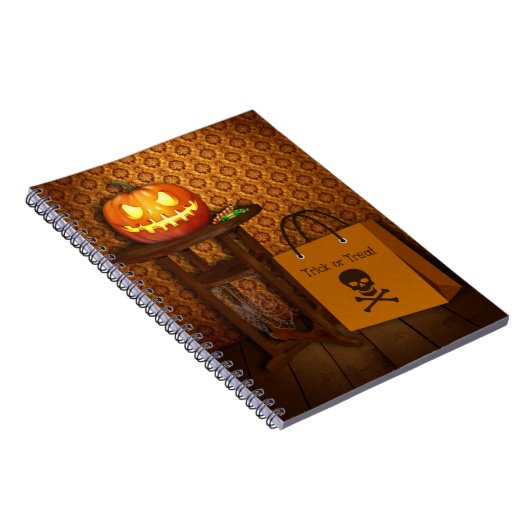 Halloween Pumpkin Trick oder Treat Notizblock (Rechte Seite)