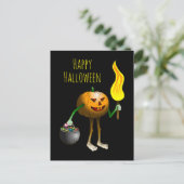Halloween Pumpkin Trick oder Treatment Postkarte (Stehend Vorderseite)