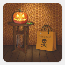 Halloween Pumpkin Trick or Treat Quadratischer Aufkleber