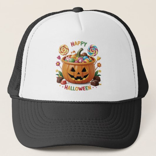 Halloween Pumpkin Truckerkappe (Vorderseite)