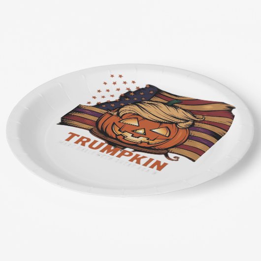 Halloween, Pumpkin Trumpkin, Make Halloween Great Pappteller (Schrägansicht)