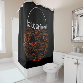 Halloween Pumpkin Typografie Black Orange Duschvorhang