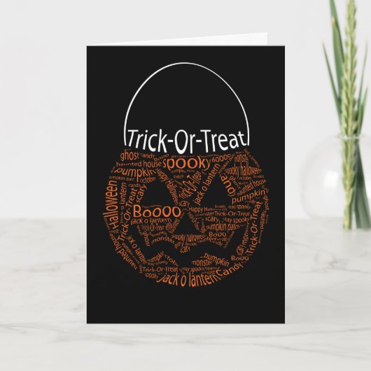 Halloween Pumpkin Typografie Orange Black Karte (Vorderseite)