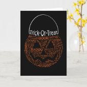 Halloween Pumpkin Typografie Orange Black Karte (Gelbe Blume)