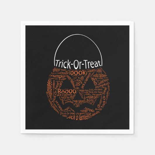 Halloween Pumpkin Typografie Spooky Orange Serviette (Vorderseite)
