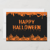 Halloween Pumpkin Typografie Zitat Flat Gruß Karte (Vorderseite)