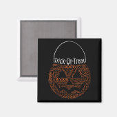 Halloween Pumpkin Typografy Trick or Treat Magnet (Vorderseite/Rückseite)