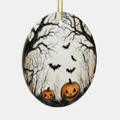 Halloween Pumpkin und Bat Keramik Ornament (Rechts)