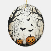 Halloween Pumpkin und Bat Keramik Ornament (Links)